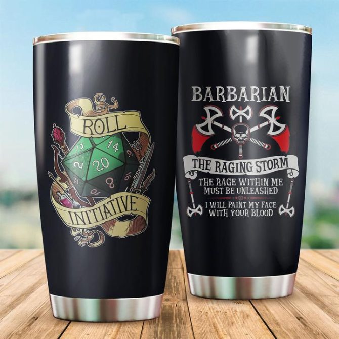 D20 Barbarian Tumbler - Roll Initiative & Unleash Rage With Double-Walled Insulated Mug