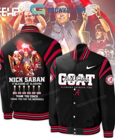 Nick Saban Alabama Crimson Tide G.O.A.T. Jacket – Celebrate 17 Seasons Of Glory!