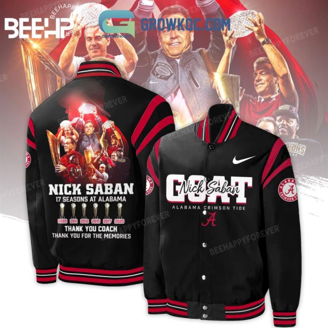 Nick Saban Alabama Crimson Tide G.O.A.T. Jacket – Celebrate 17 Seasons Of Glory!