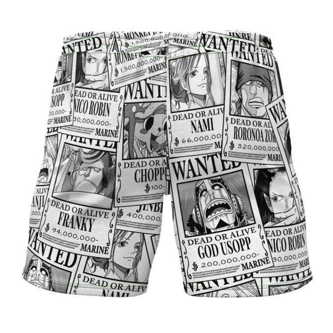 Anime Wanted Poster Swim Trunks - Stylish Beachwear For Fans - Image 2