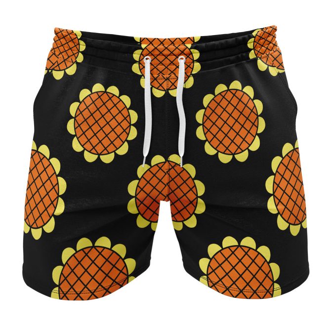 Vibrant Sunflower Print Men'S Swim Trunks - Summer Beachwear Shorts
