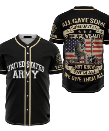 Patriotic Us Army Veteran Baseball Jersey - Honor & Pride Apparel