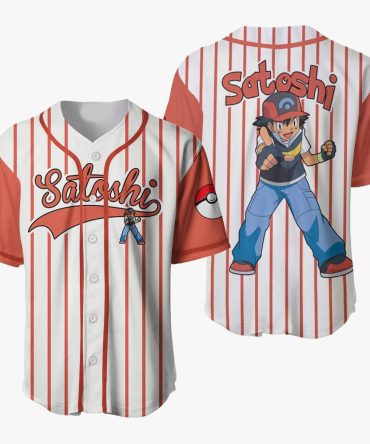 Anime-Inspired Baseball Jersey – Satoshi Design For Fans & Collectors