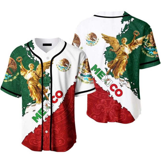 Vibrant Mexican Flag Baseball Jersey – Celebrate In Style & Comfort!
