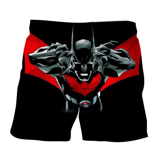 Men'S Superhero Athletic Shorts - Bold Red & Black Design - Comfortable & Stylish