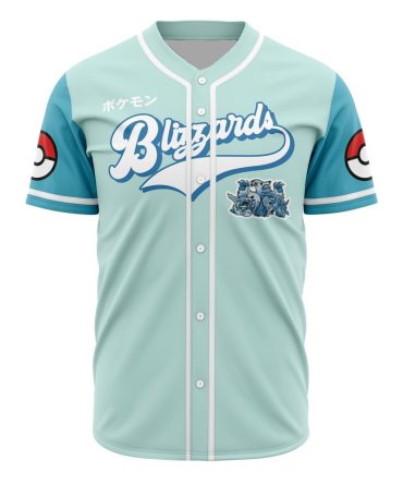 Stylish Pokémon Blizzards Baseball Jersey - Cool Blue Design For Fans