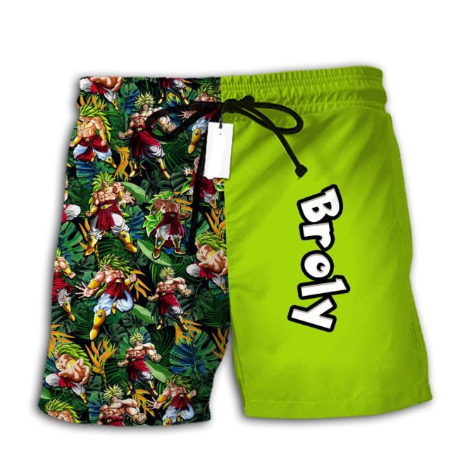 Vibrant Broly Anime Swim Shorts – Stylish & Comfortable Beachwear For Fans - Image 2