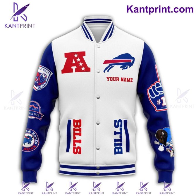 Buffalo Bills Football 1960 AFC Championship Personalized Baseball Jacket - Image 3
