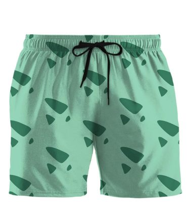Men'S Green Geometric Swim Shorts - Quick-Dry, Lightweight, Stylish Summer Beachwear