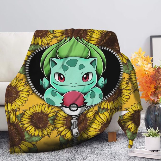 Cozy Sunflower Blanket With Cute Cartoon Design - Perfect For Fans & Collectors - Soft, Warm, And Stylish Gift Idea - Image 2