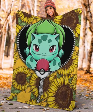 Cozy Sunflower Blanket With Cute Cartoon Design - Perfect For Fans & Collectors - Soft, Warm, And Stylish Gift Idea