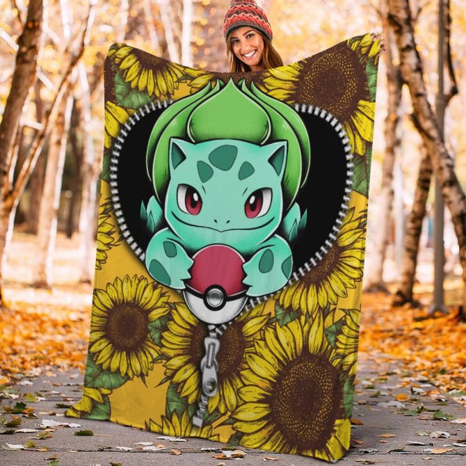 Cozy Sunflower Blanket With Cute Cartoon Design - Perfect For Fans & Collectors - Soft, Warm, And Stylish Gift Idea