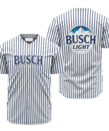 Busch Light Striped Baseball Jersey – Classic Style For Beer Lovers