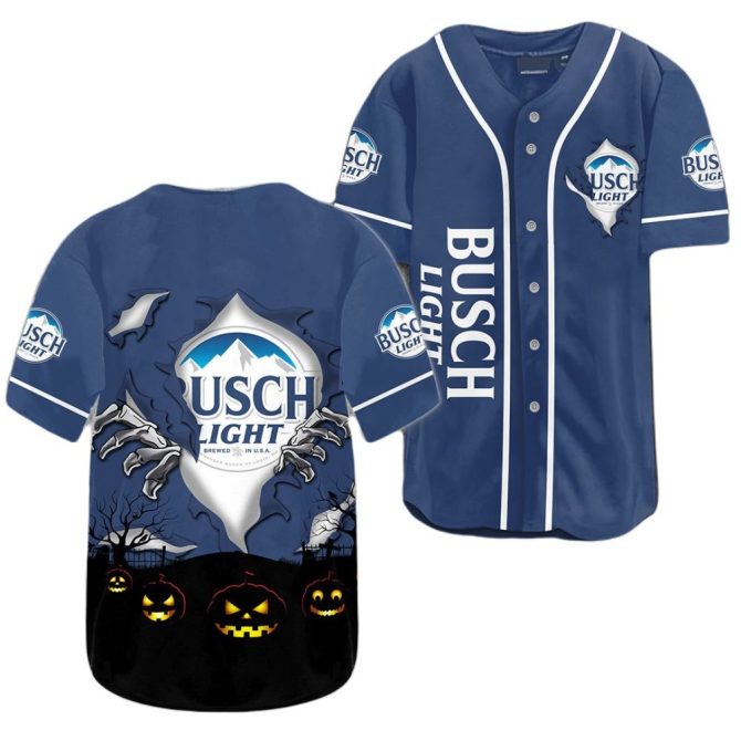 Busch Light Halloween Baseball Jersey – Spooky Style For Beer Lovers