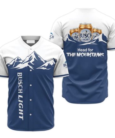Busch Light Baseball Jersey – Head For The Mountains Design For Beer Lovers