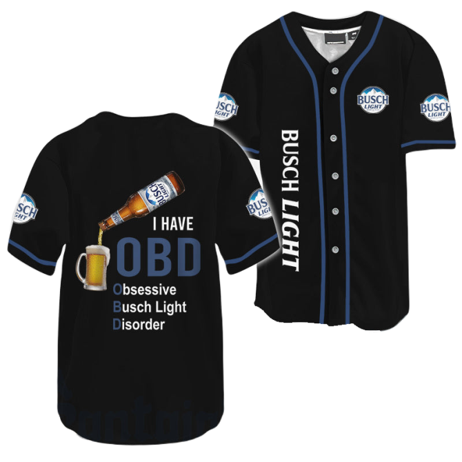 Busch Light Baseball Jersey - Funny Obd Design For Beer Lovers
