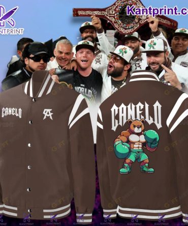 Exclusive Canelo Boxing Varsity Jacket – Stylish Brown Bomber With Graphic Design