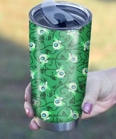 Eco-Friendly Insulated Tumbler With Cute Green Pattern - 20Oz Spill-Proof Travel Mug For Hot & Cold Drinks