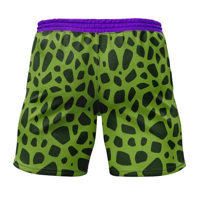 Men'S Green Camo Pattern Swim Shorts With Purple Waistband - Stylish & Comfortable Beachwear - Image 2