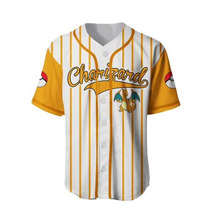 Charizard Baseball Jersey - Stylish Pokémon Fan Apparel For Kids & Adults - Image 2