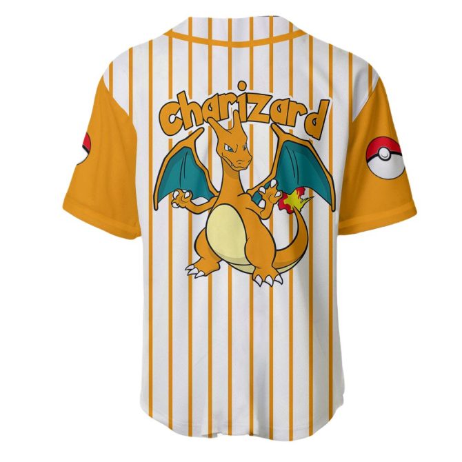 Charizard Baseball Jersey - Stylish Pokémon Fan Apparel For Kids & Adults - Image 3