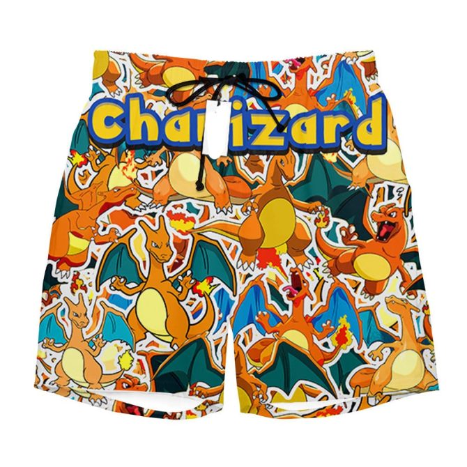 Vibrant Charizard Swim Shorts For Kids - Fun & Stylish Beachwear - Perfect Gift! - Image 2