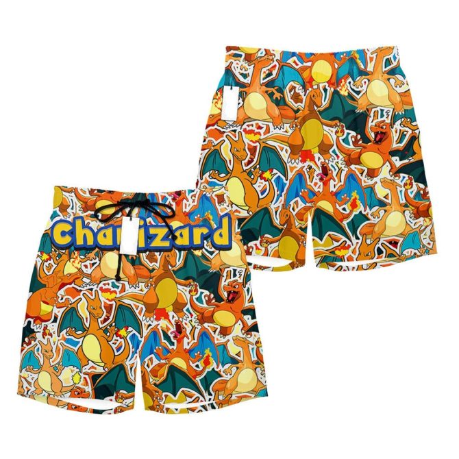 Vibrant Charizard Swim Shorts For Kids - Fun & Stylish Beachwear - Perfect Gift!