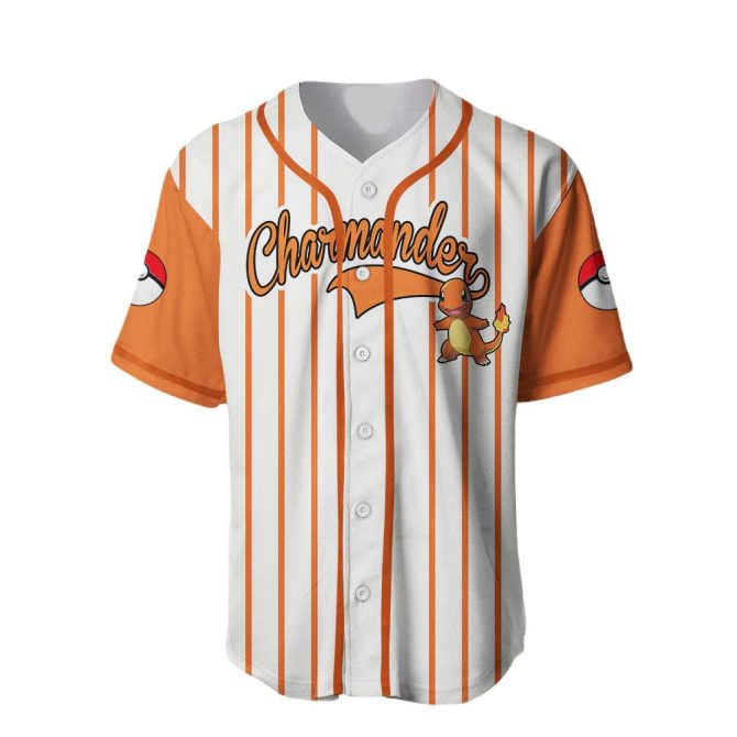 Charmander Baseball Jersey - Stylish Pokémon Fan Apparel - Unisex Sizes Available - Image 2