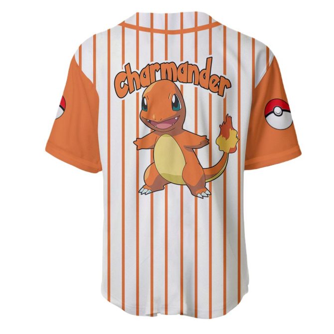 Charmander Baseball Jersey - Stylish Pokémon Fan Apparel - Unisex Sizes Available - Image 3