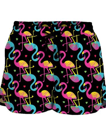Vibrant Flamingo Print Men'S Swim Shorts – Fun & Stylish Summer Beachwear