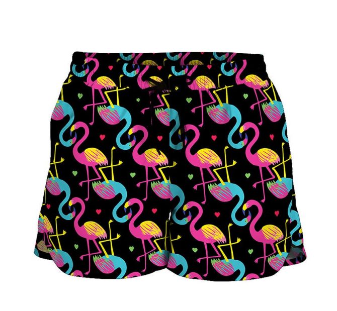 Vibrant Flamingo Print Men'S Swim Shorts – Fun & Stylish Summer Beachwear