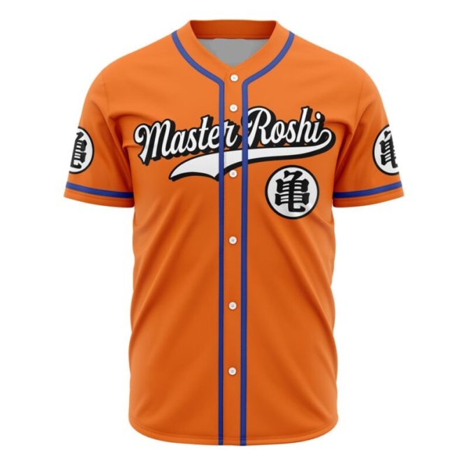 Master Roshi Orange Baseball Jersey - Anime Fan Gear For Cosplay & Everyday Wear