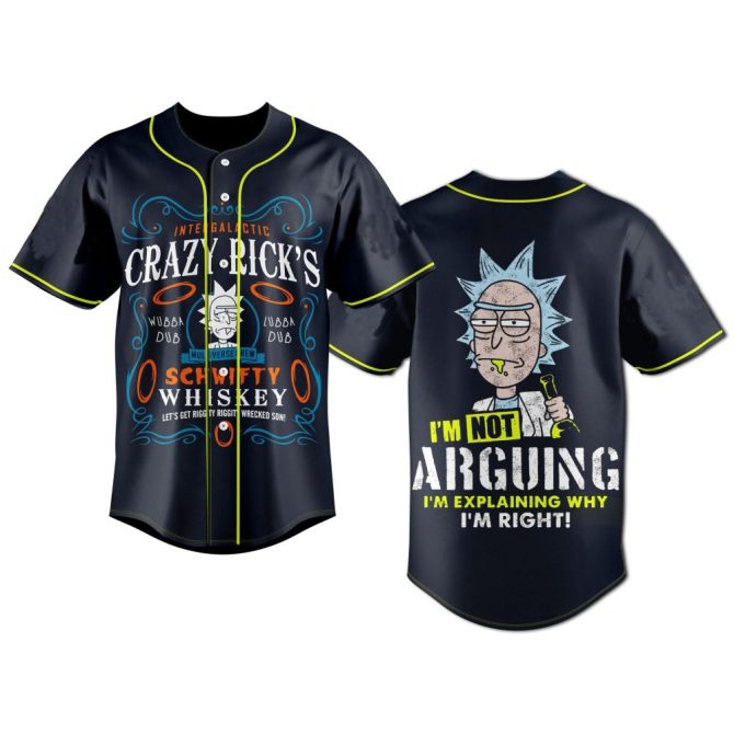 Funny Sci-Fi Baseball Jersey - Crazy Rick'S Whiskey Design – Unisex Geek Gift