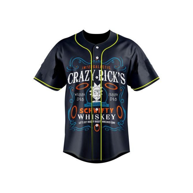 Funny Sci-Fi Baseball Jersey - Crazy Rick'S Whiskey Design – Unisex Geek Gift - Image 2