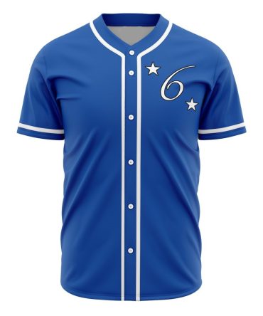 Stylish Blue Baseball Jersey - Customizable Teamwear With Star Design - Perfect For Sports & Casual Outfits