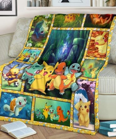 Cozy Pokémon Fleece Blanket - Vibrant Pikachu & Friends Design - Perfect For Fans!