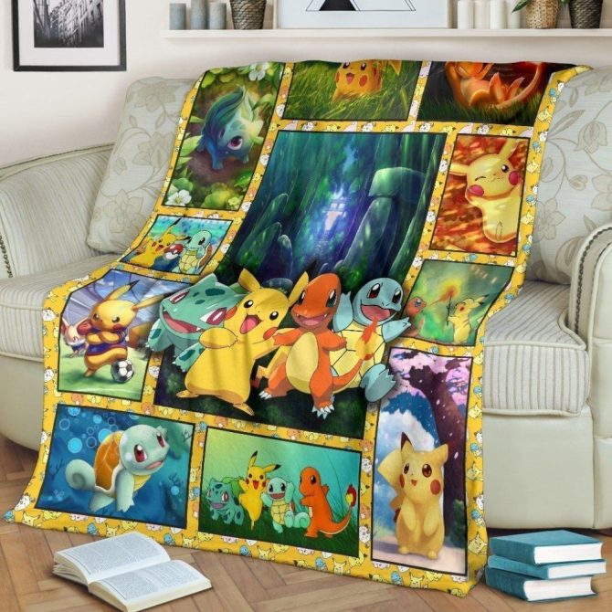 Cozy Pokémon Fleece Blanket - Vibrant Pikachu & Friends Design - Perfect For Fans!
