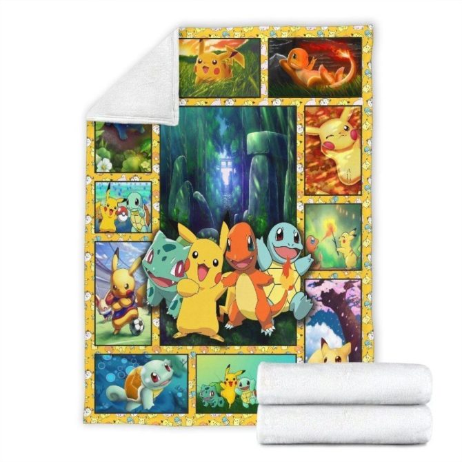 Cozy Pokémon Fleece Blanket - Vibrant Pikachu & Friends Design - Perfect For Fans! - Image 4