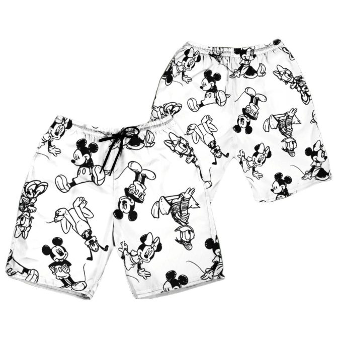 Fun Cartoon Character Print Swim Shorts – Perfect For Summer Adventures!