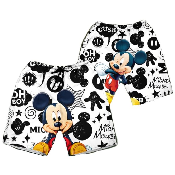 Kids' Mickey Mouse Swim Shorts - Fun Cartoon Design, Perfect For Summer!