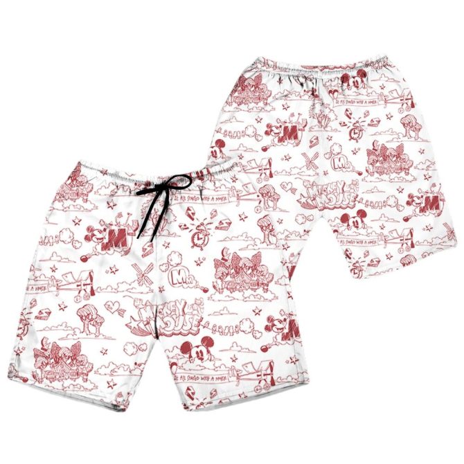 Retro Cartoon Print Men'S Shorts - Comfy Summer Style - Limited Edition! 🌟