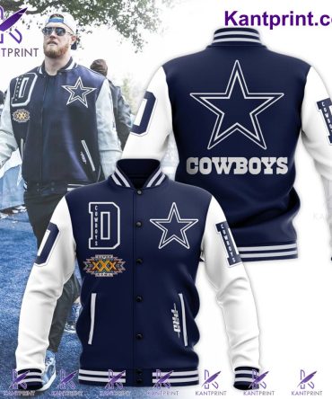 Dallas Cowboys Varsity Jacket - Stylish Blue & White Football Team Apparel