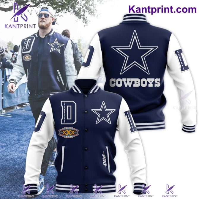 Dallas Cowboys Varsity Jacket - Stylish Blue & White Football Team Apparel
