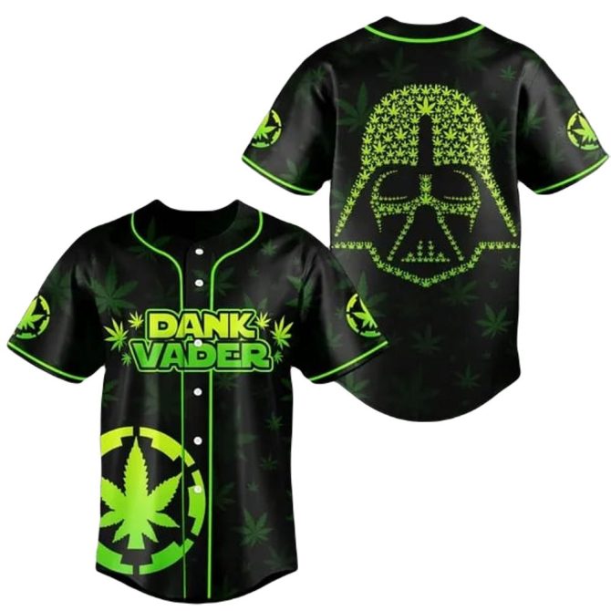 Dank Vader Cannabis-Themed Baseball Jersey – Unique Star Wars Style Shirt