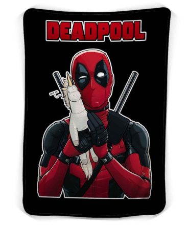 Cozy Deadpool Fleece Blanket With Cute Unicorn Print – Perfect Gift For Marvel Fans!