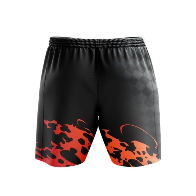Men'S Anime-Style Black & Red Sports Shorts - Breathable, Lightweight Design - Image 3