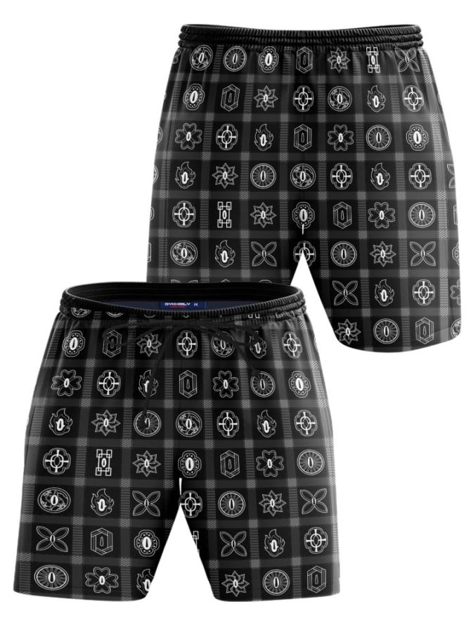 Stylish Black Patterned Men'S Shorts – Perfect For Summer Comfort & Style