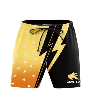 Zenitsu Lightning Bolt Swim Shorts - Anime Inspired Quick-Dry Beachwear