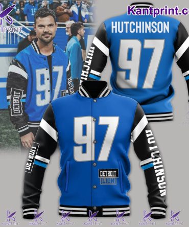Detroit Lions Hutchinson #97 Varsity Jacket – Premium Fan Gear For Ultimate Style & Comfort