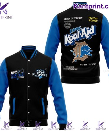 Lions 2023 Playoffs Varsity Jacket - Kool-Aid Design, Limited Edition, Blue/Black